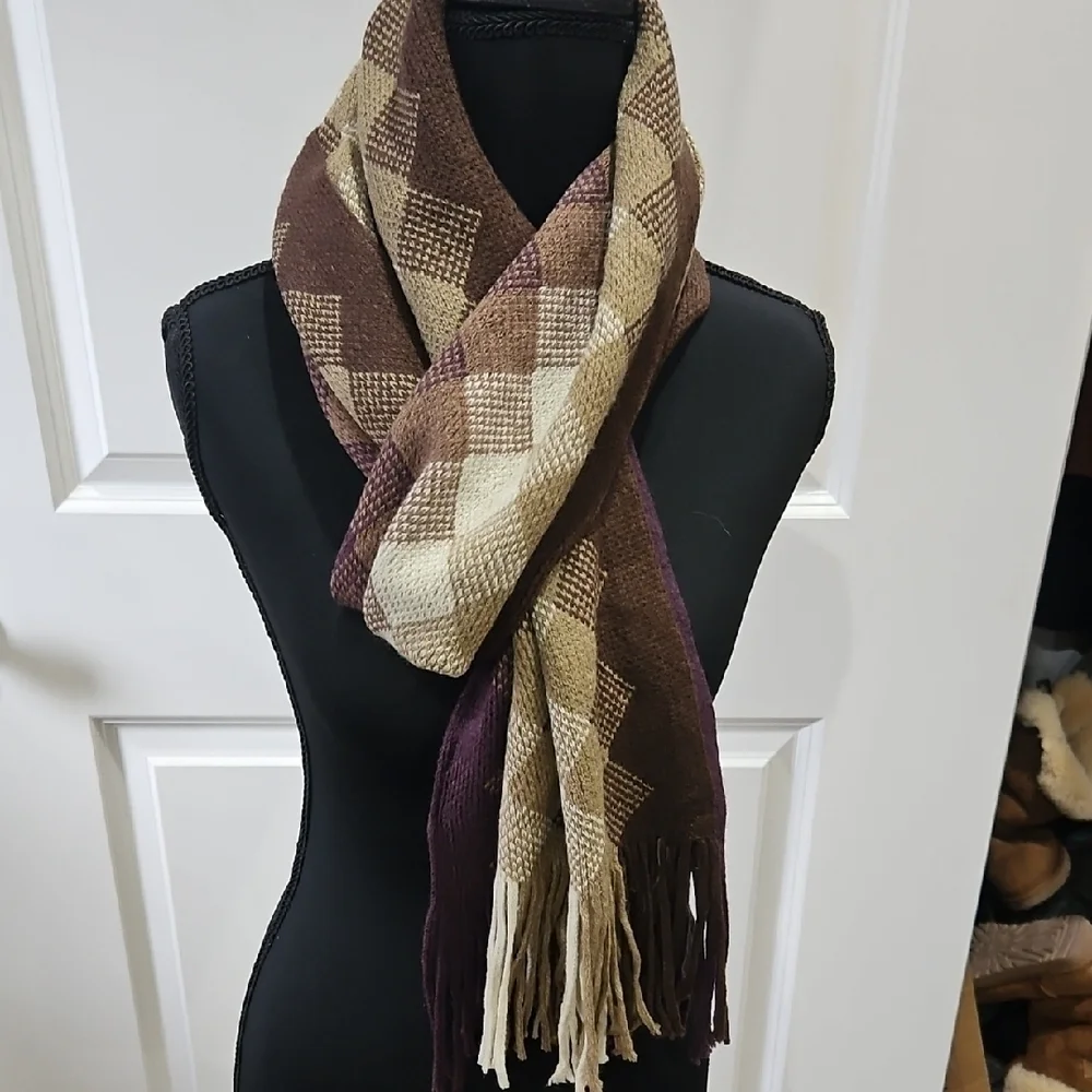 Pierre Cardin Purple and Brown Scarf
